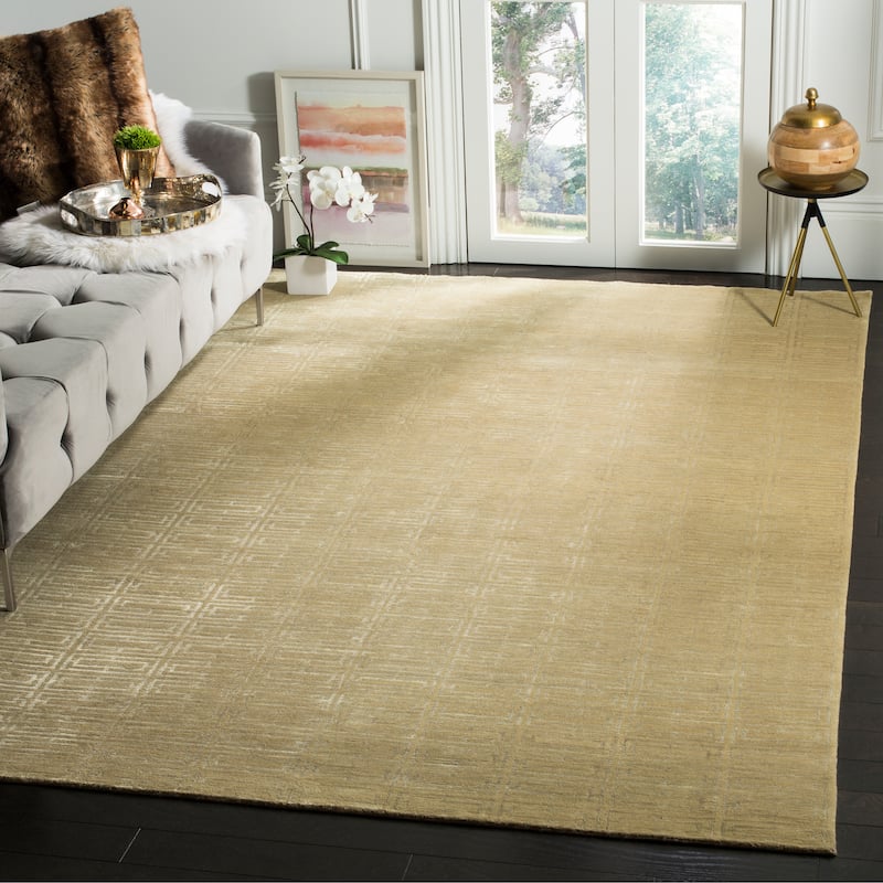 SAFAVIEH Couture Hand-knotted Tibetan Najwa Modern Wool Rug - 6' x 9' - Beige