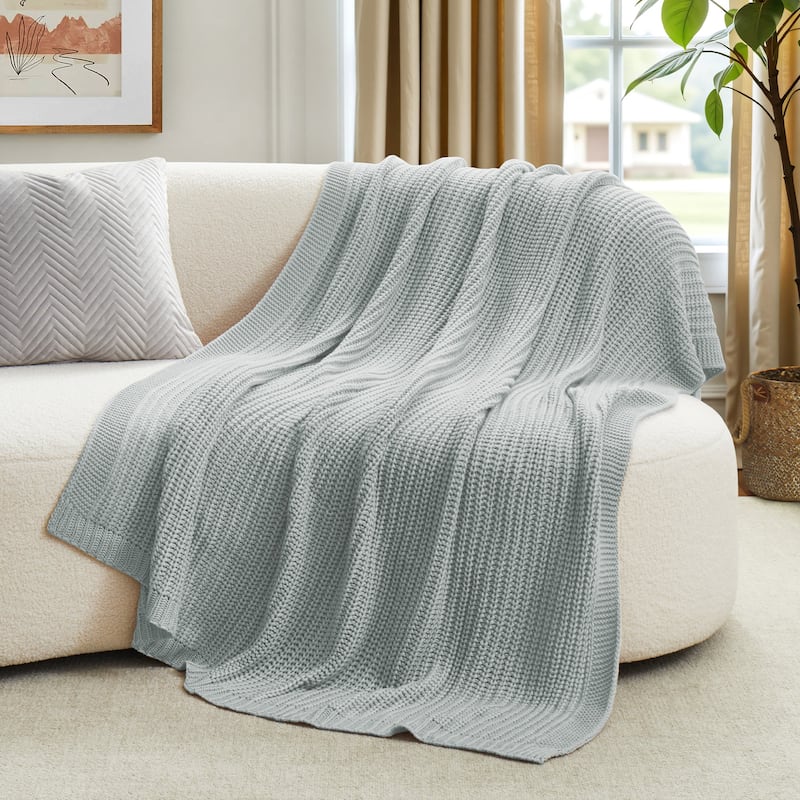 50"x60" Ultra Plush Chunky Knit Throw Blanket Textured Comfort Woven Blanket