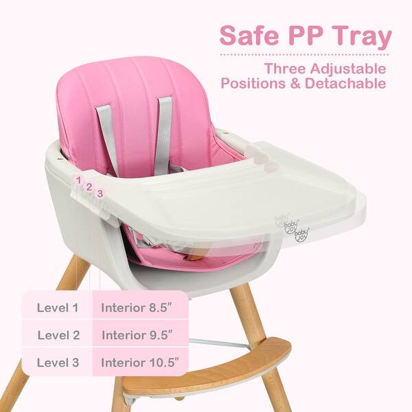 Shop Babyjoy 3 In 1 Convertible Wooden High Chair Baby Toddler Highchair W On Sale Overstock 28904020