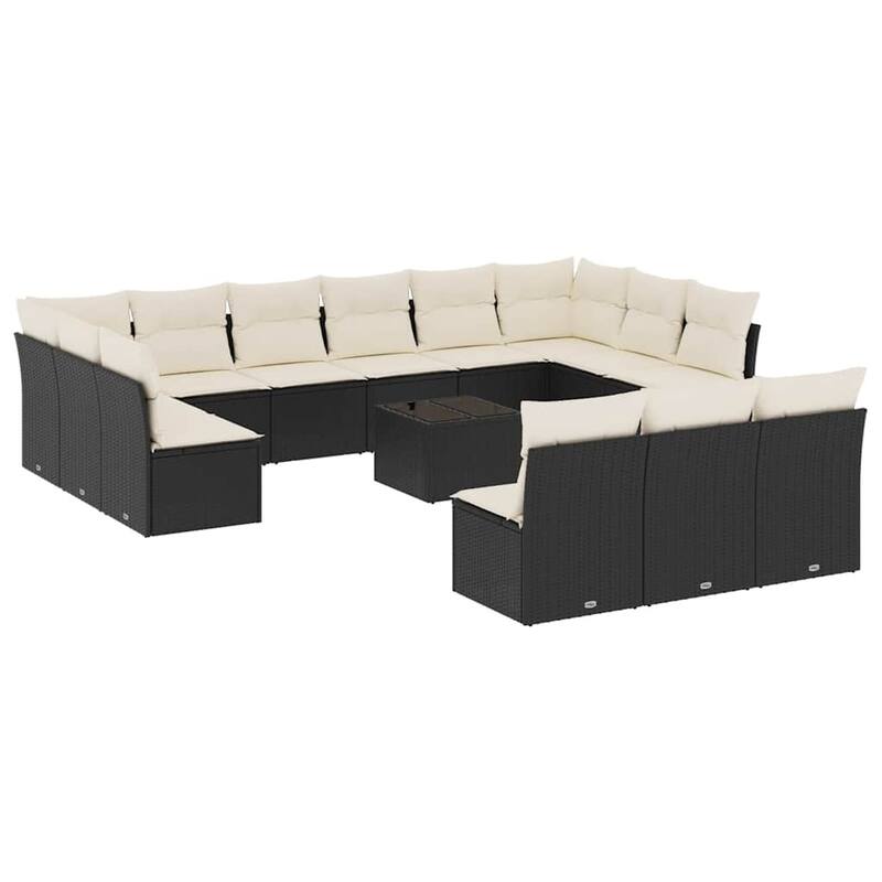 vidaXL Garden Sofa Set Black