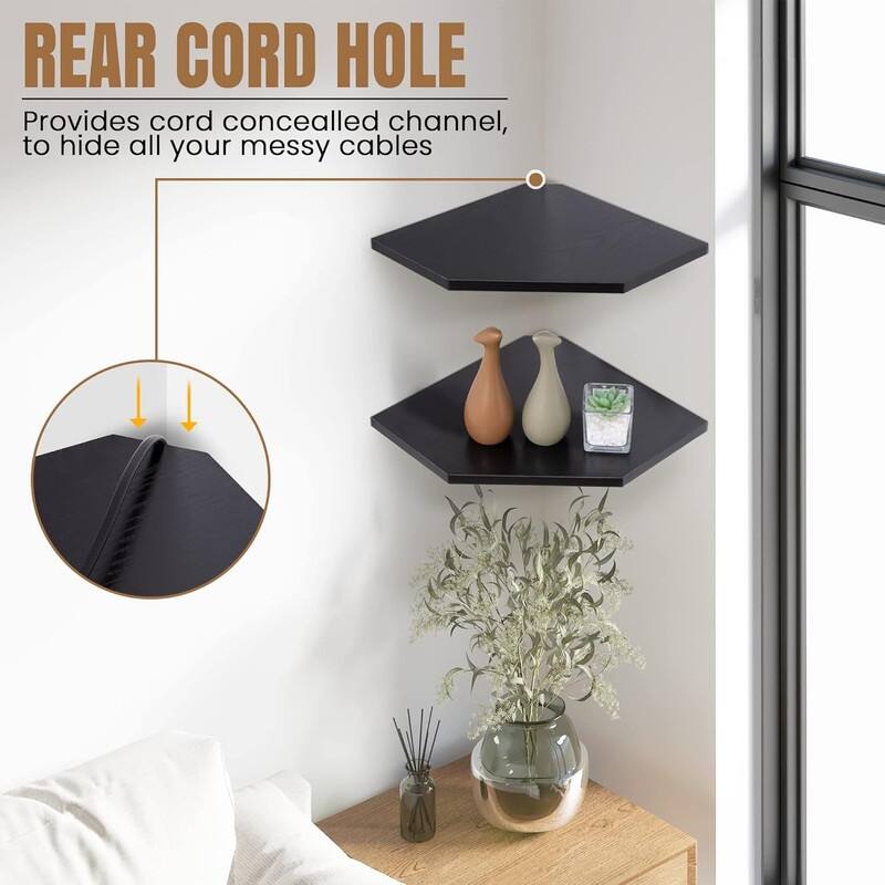 Corner Shelf Wall Mount, Floating Corner Shelves, Set of 4