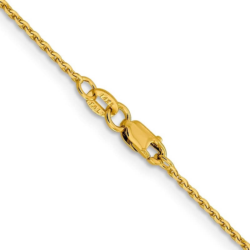 Curata 14k Yellow gold 1.25mm Diamond-Cut Oval Cable Link Chain Necklace Options: 16 18 20