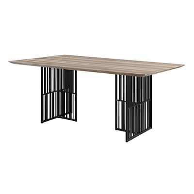 Jessa Antique Oak and Black Dining Table