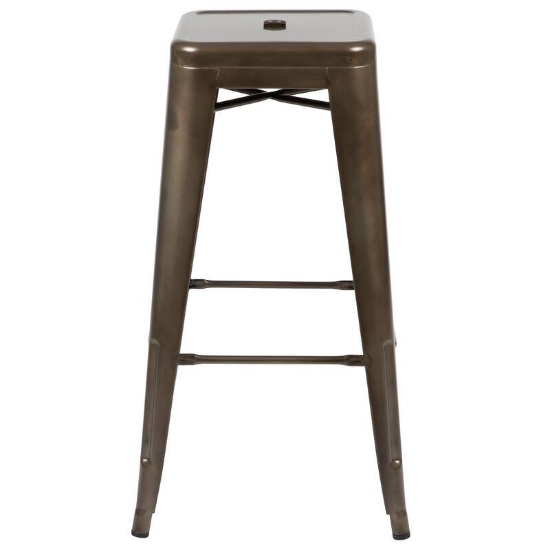 Metal 30-inch High Indoor Stackable Bar Stool (Set of 4)