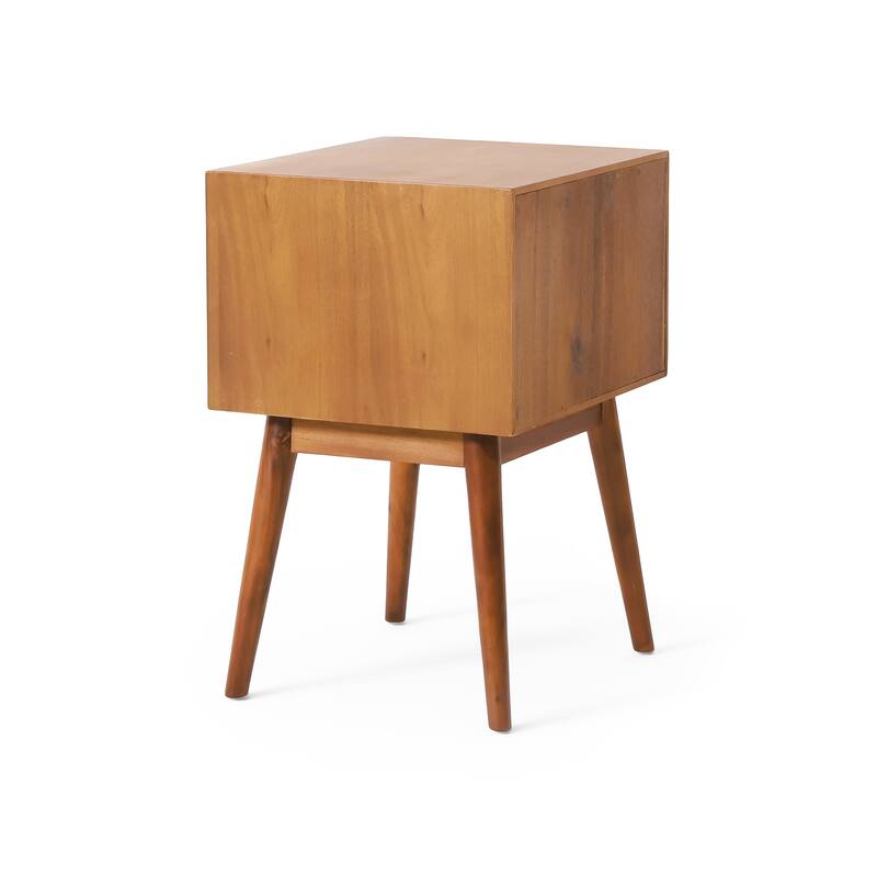 Modern Wooden 2-Drawer Nightstand with Four Legs for Bedroom