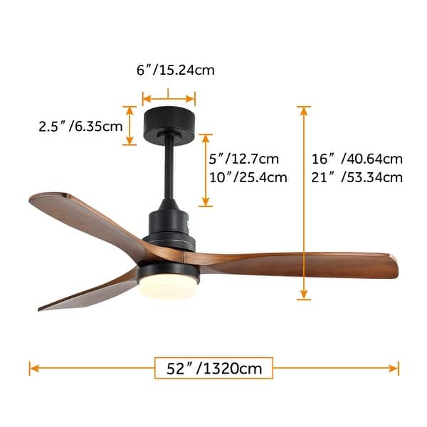 Uu Wood Ceiling Fan With Lights,noiseless Motor,solid Walnut And Matte 