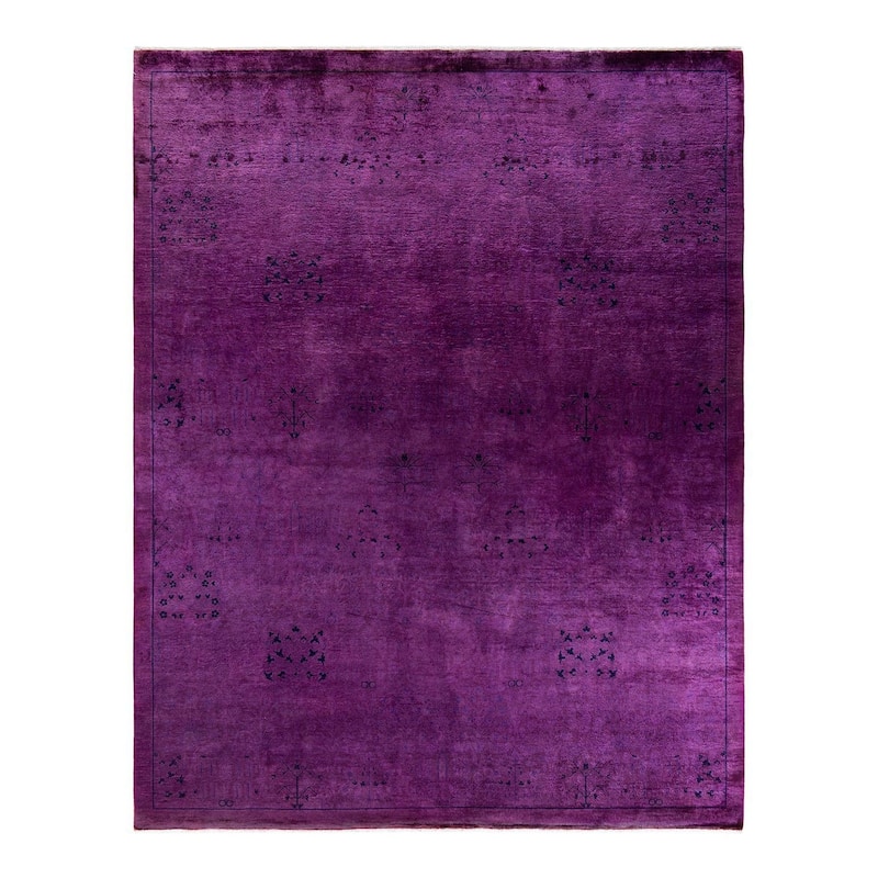 Fine Vibrance, One-of-a-Kind Hand-Knotted Area Rug - Purple, 8' 3" x 10' 3" - 8' 3" x 10' 3"