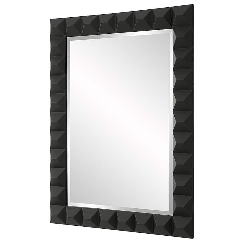 Uttermost Studded Black Mirror - 31.75"W x 43.25"H x 2"D