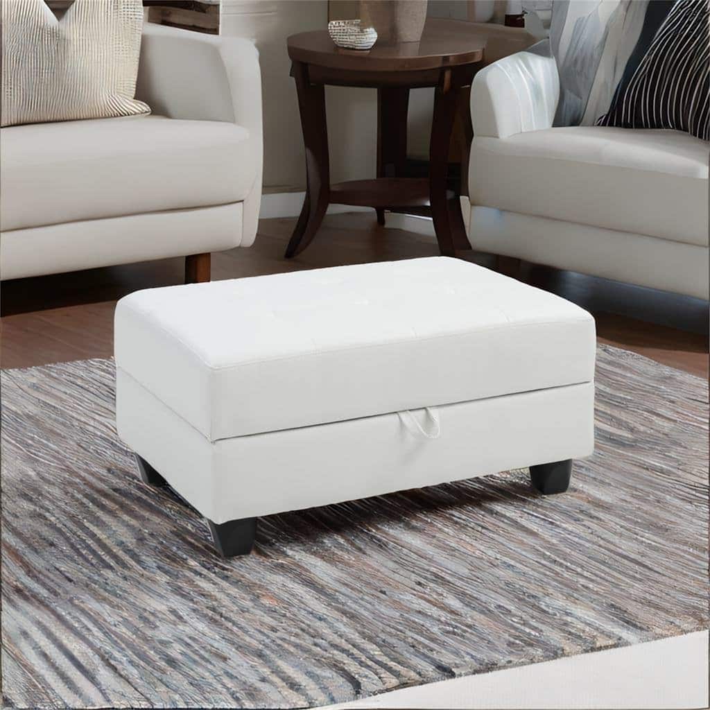 Faux Leather Ottoman for Living Room