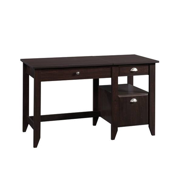 Shop Sauder Woodworking 422378 Shoal Creek 53 Inch Wide Ready To Assemble Desk With L Jamocha Overstock 22908584