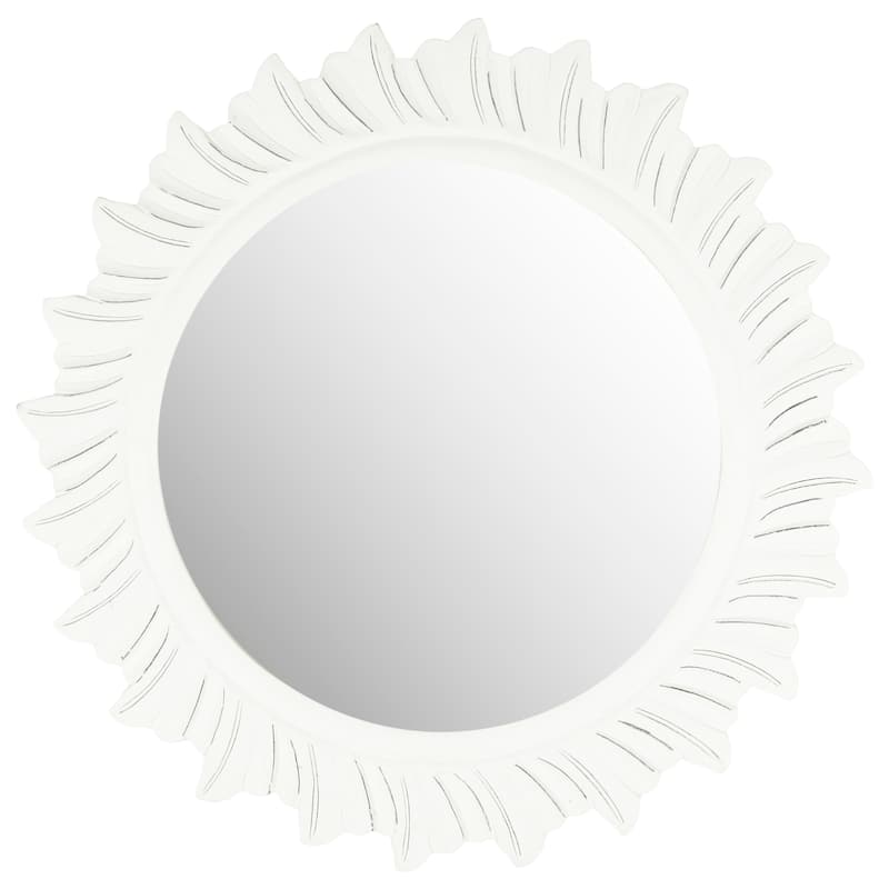 SAFAVIEH Ayla The Sea Burst White 29-inch Round Decorative Mirror - 29" x 29" x 0.8" - 29Wx29Dx1H