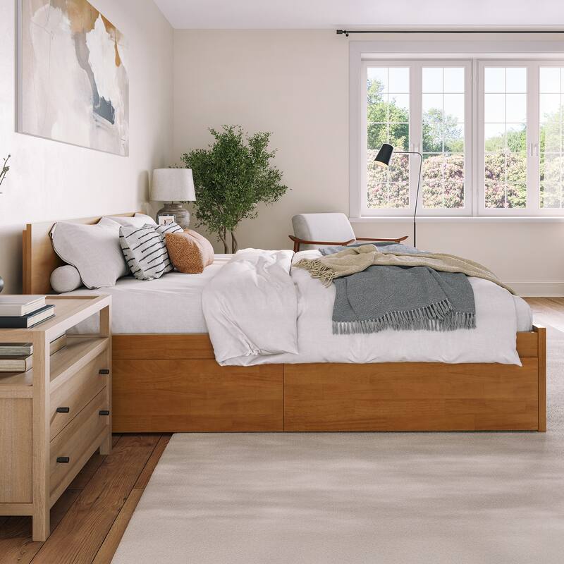 Orlando Platform Bed with Footboard and Storage Drawers