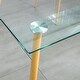 preview thumbnail 3 of 4, Rectangular Clear Tempered Glass Dining Table with Metal Legs