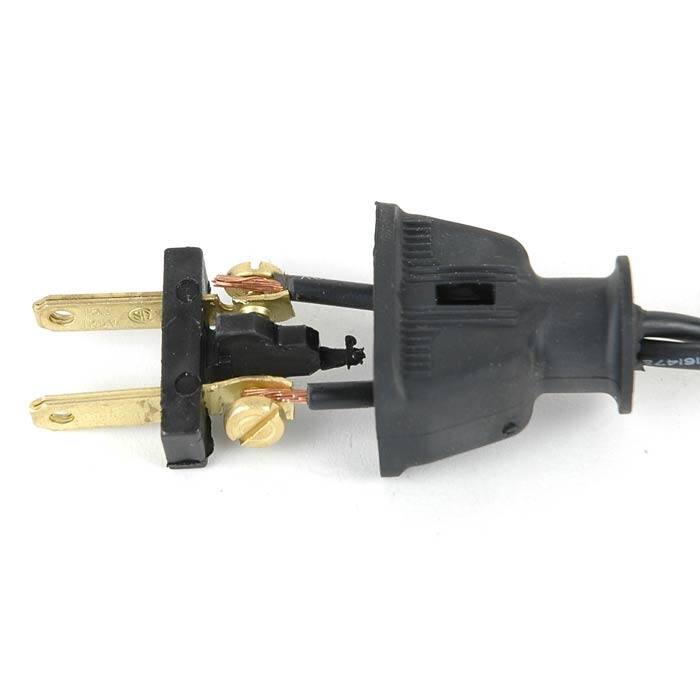 Novelty Lights Heavy Duty Male and Female Plugs, Black, 15 Amp Rating - Male Plug