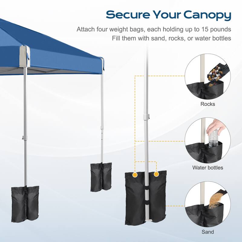 Aoodor 10' x 10' Outdoor Pop Up Canopy Tent, Commercial Instant Reinforce Canopy