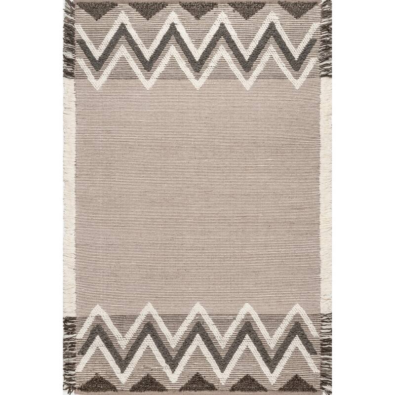 Nuloom Dylan Textured Wool Modern Shaggy Fringe Area Rug