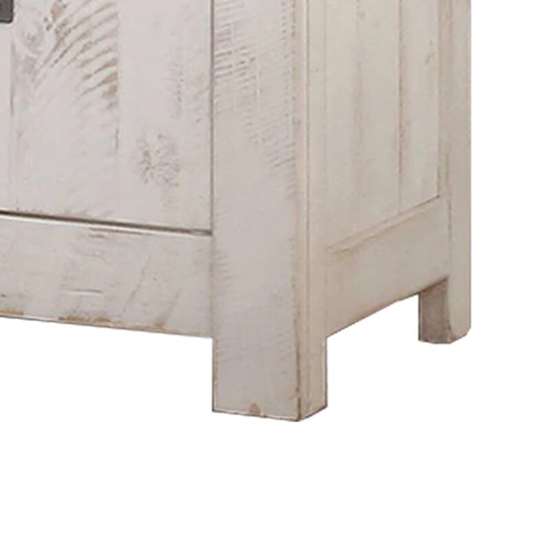 White/Brown 2 Drawer 20.5 in. W Nightstand with Sturdy Hardware and Ample Storage