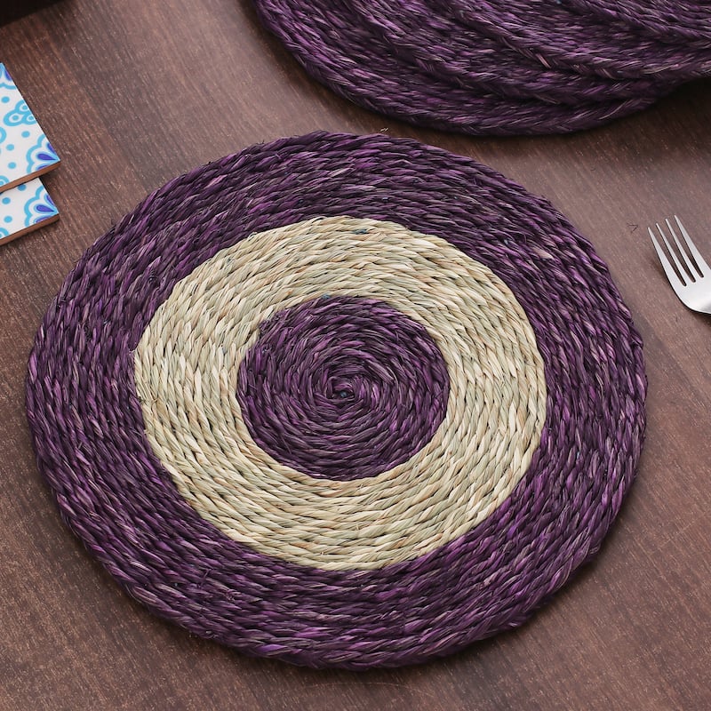 Novica Handmade Wine Aura Natural Fiber Placemats (Set Of 6)