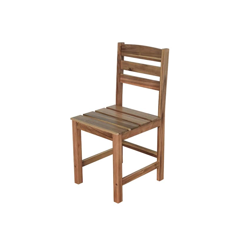 Roomfitters 6-Piece Acacia Wood Outdoor Dining Set with Bench and 4 Chairs, Rectangular Table for Patio and Backyard