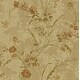 preview thumbnail 1 of 2, Seabrook Designs Lena Floral Trail Unpasted Wallpaper 20.5 in. W x 33 ft. L - Metallic Caramel & Maroon