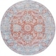 preview thumbnail 18 of 19, SAFAVIEH Tucson Erina Machine Washable Slip Resistant Shabby Chic Rug 6' Round - Turquoise/Rust - Round