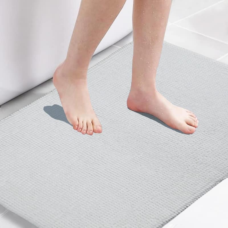 Wonderful Bath Rugs Anti-Slip Mats Soft Plush Yarn Shaggy for Living Room Bedroom (2 Piece) - Bright White - 2pcs Large 20" x 32"
