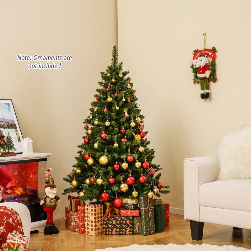 Costway 5/6/7 FT Artificial Christmas Tree with 510/814/990 Branch - See Details - Green