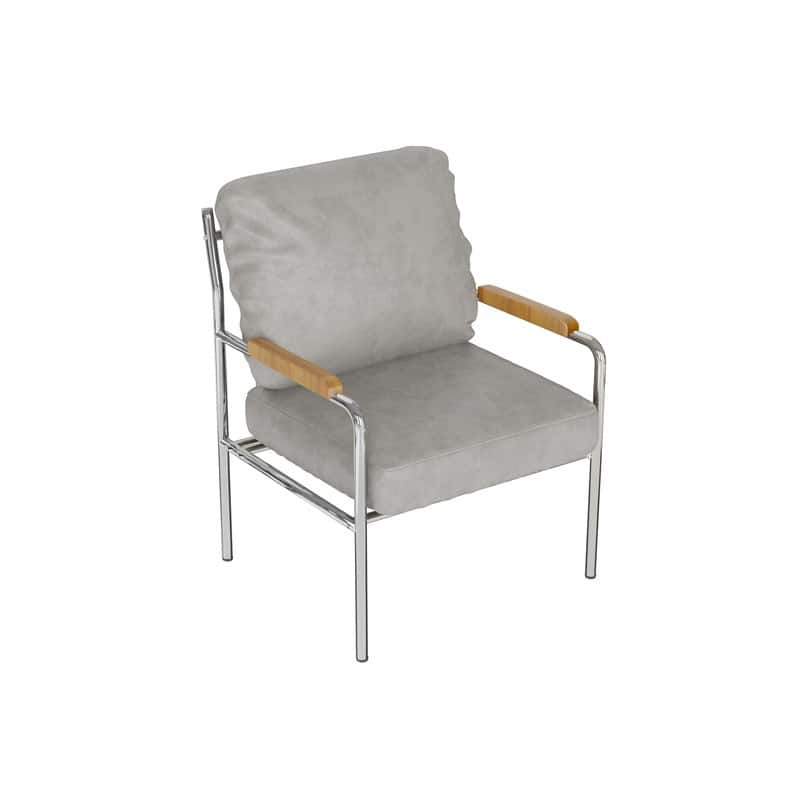 Momei 33.6"H Mid-Century Modern Armchair Stainless Steel Frame Accent Chair - 21.2"L x 24.2"W x 33.6"H