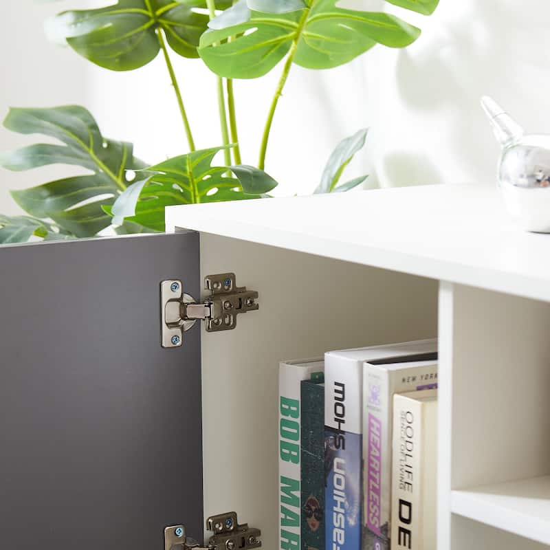 63" Modern TV Stand with RGB LED Lights, Storage Cabinets & Open Shelves, Entertainment Console for 65" TVs