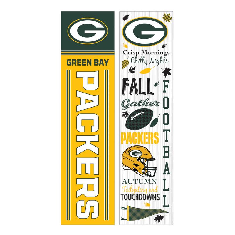 47" Double Sided Seasonal Porch Leaner, Green Bay Packers - 47" x 11.25"