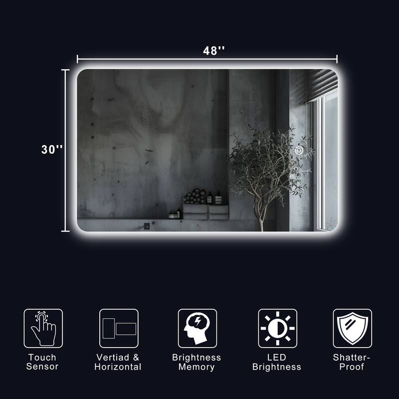 Square Rounded-Corner LED Mirror, both Stylish and Practical