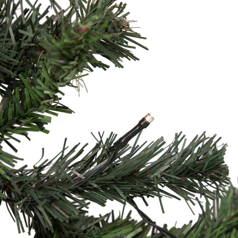 6' x 8" Pre-Lit Decorated Burgundy and Gold Pine Artificial Christmas Garland Cool White LED Lights