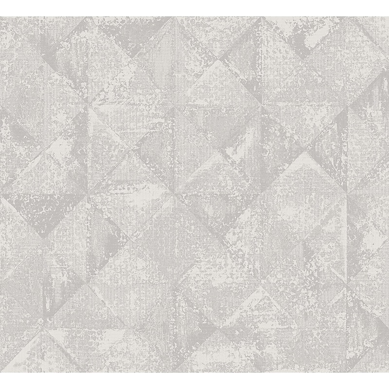 A-Street Prints Demir Grey Distressed Geometric Wallpaper