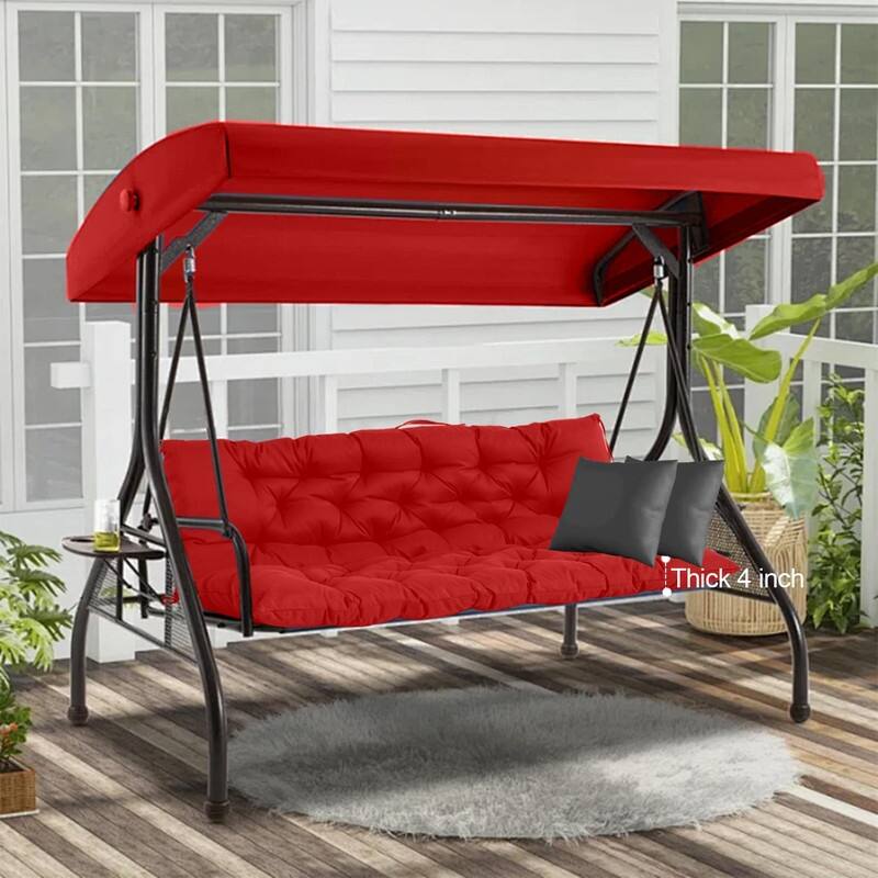 Swing Replacement Cushion, Outdoor Bench Cushions with Backrest Thicken 4", Patio Furniture Garden Porch Loveseat Glider Pad