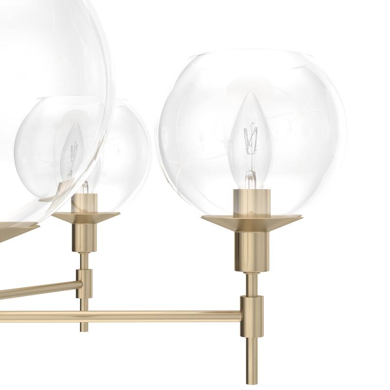 Hunter Xidane Metal and Glass Orb Chandelier - Entry, Kitchen or Dining Room Table, Bedroom - Mid-Century Modern, Transitional