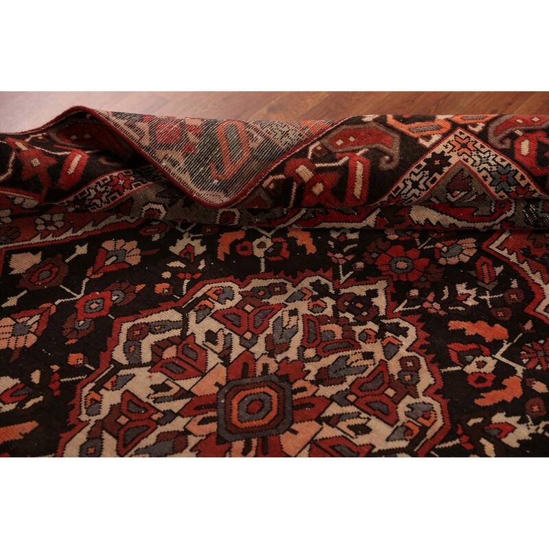 Medallion Bakhtiari Persian Vintage Area Rug Handmade Wool Carpet - 6'4" x 9'5"
