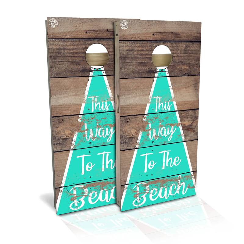 Way To The Beach Outdoor Cornhole Board Set - Backyard 2x4 - Include Carrying Case