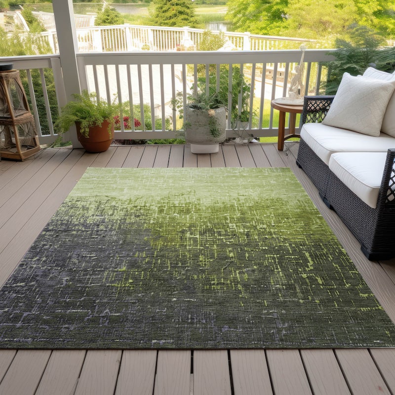 Machine Washable Indoor/ Outdoor Ombre Texture Chantille Rug