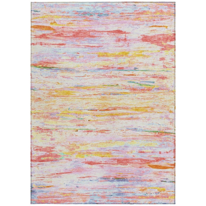 HomeRoots Abstract Transitional Rectangle Outdoor Rug
