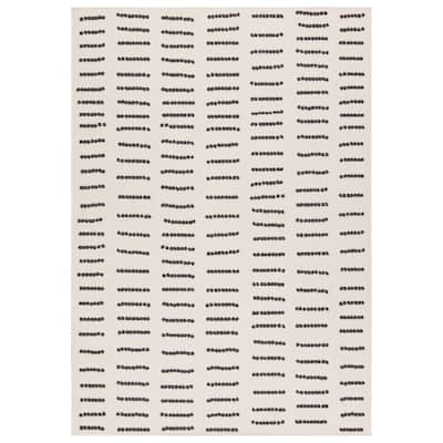 Javyn Indoor/Outdoor Dotted Cream/Charcoal Area Rug