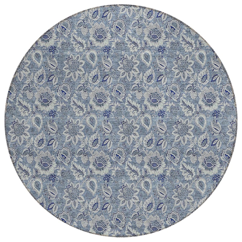 Machine Washable Indoor/ Outdoor Chantille Floral Farmhouse Rug