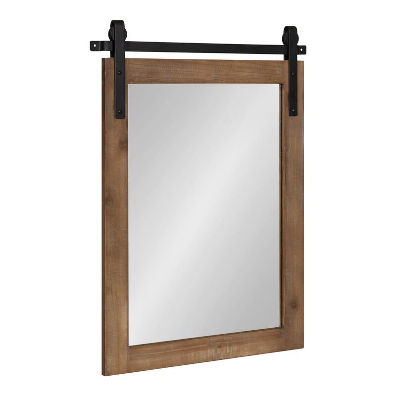 Kate and Laurel Cates Rustic Rectangular Wall Mirror - 18x26 - Rustic Brown
