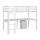 preview thumbnail 8 of 7, Twin Wood Loft Bed with Under-bed Desk, White