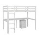 preview thumbnail 9 of 8, White Twin Size Wood Loft Bed with Desk, Storage, and Ladder
