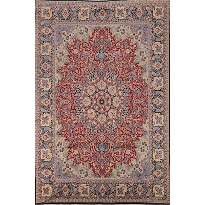 Traditional Kashan Turkish Rug Machine-Made Floral Carpet - 9'9" x 13'0"