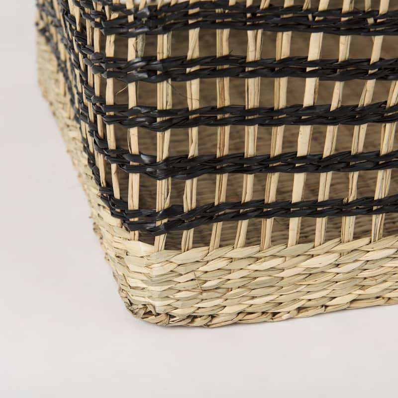Nia Light Brown Seagrass Rectangular Baskets (Set of 2)