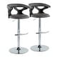 preview thumbnail 84 of 141, Carson Carrington Viby Adjustable Bar Stool with Rounded T Footrest (Set of 2) Grey Faux Leather/Black Wood/Chrome