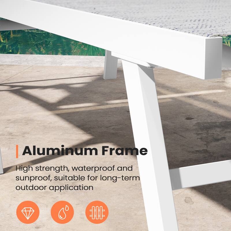 Pellebant 2PCS Patio Aluminum Adjustable Chaise Lounge Chair