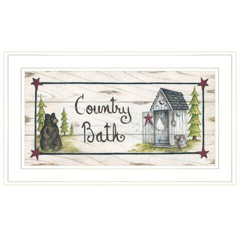 "Country Bath" by Mary Ann June, Ready to Hang Framed Print, White Frame