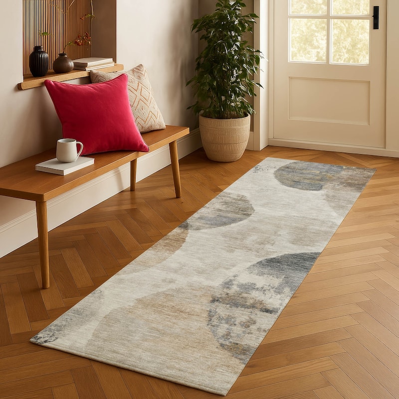 Machine Washable Indoor/ Outdoor Contemporary Micha Chantille Rug